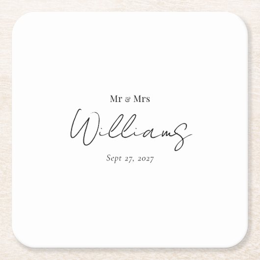 Personalisiert Glückwunsch an Mr. & Mrs. Wedding U Rechteckiger Pappuntersetzer (Vorderseite)