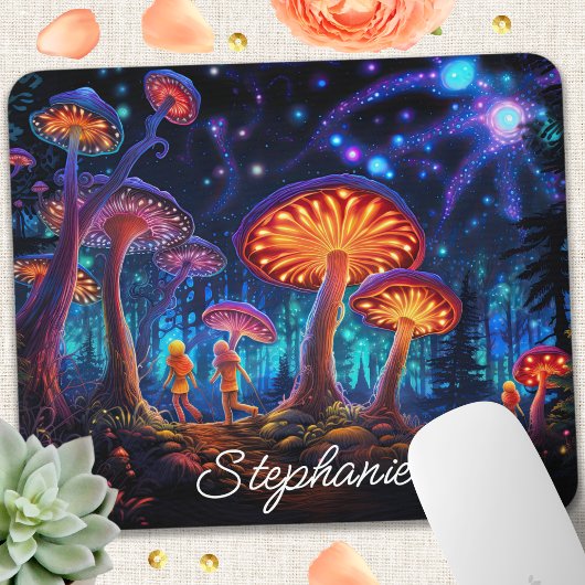 Personalisiert glühender Pilz Mousepad