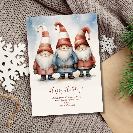 Personalisiert Gnomas Weihnachtskarte Feiertagskarte