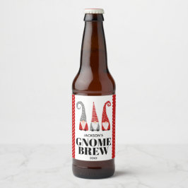 Personalisiert Gnome Brew Weihnachten Schwedische  Bierflaschenetikett