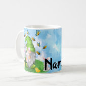 Personalisiert Gnome Osterfrühlingsdesign Coffee T Kaffeetasse (Vorderseite Links)