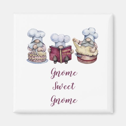 Personalisiert Gnome Sweet Gnome Backgnomes Magnet (Vorne)