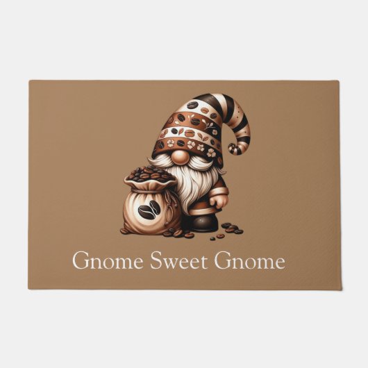 Personalisiert Gnome Sweet Gnome Coffee Gnome Fußmatte (Vorderseite)