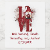 Personalisiert Gnomes Red Liebe Niedlich Hochzeit Weinetikett (Einzelnes Label)