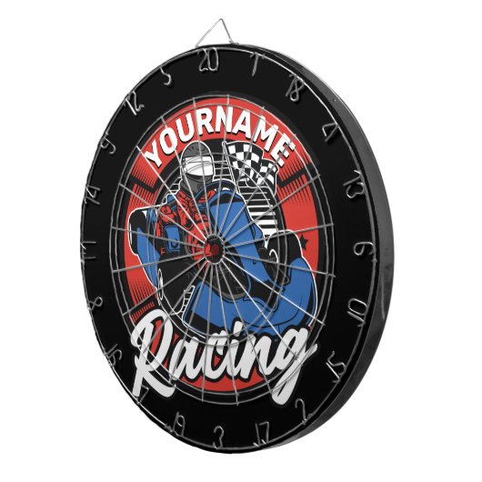 Personalisiert Go Kart Extreme Racing Karting Race Dartscheibe (Vorderseite rechts)