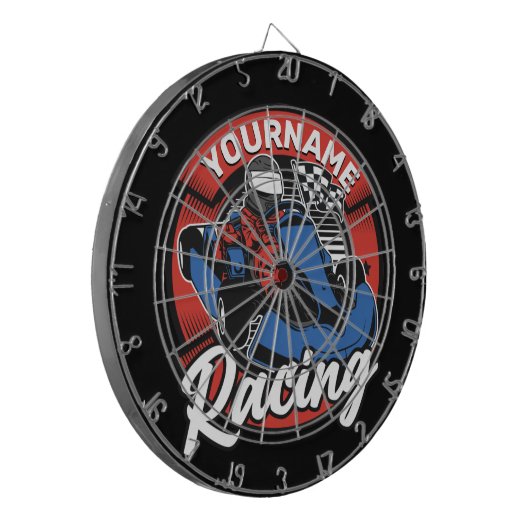 Personalisiert Go Kart Extreme Racing Karting Race Dartscheibe (Vorderseite Links)