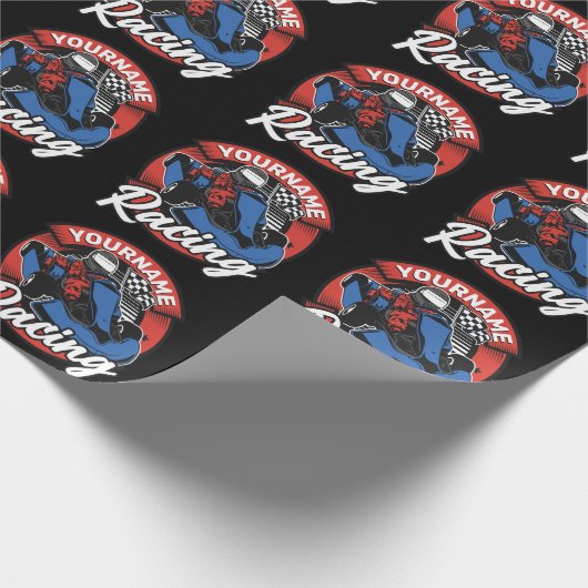 Personalisiert Go Kart Extreme Racing Karting Race Geschenkpapier (Ecke)