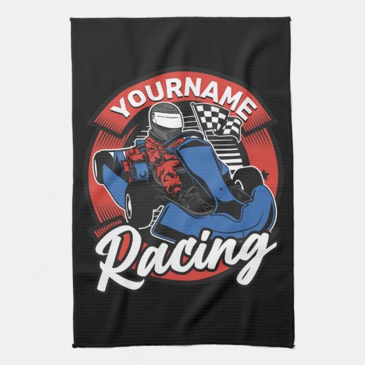 Personalisiert Go Kart Extreme Racing Karting Race Geschirrtuch (Vertikal)