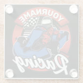 Personalisiert Go Kart Extreme Racing Karting Race Glasuntersetzer (Rückseite)