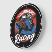 Personalisiert Go Kart Extreme Racing Karting Race Große Wanduhr (Winkel)
