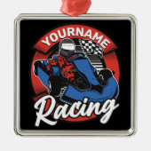 Personalisiert Go Kart Extreme Racing Karting Race Ornament Aus Metall (Vorne)