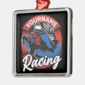 Personalisiert Go Kart Extreme Racing Karting Race Ornament Aus Metall (Links)