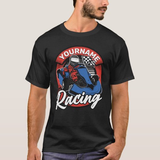 Personalisiert Go Kart Extreme Racing Karting Race T-Shirt (Vorderseite)