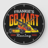 Personalisiert Go Kart Racing Motorsport Karting Große Wanduhr (Vorderseite)