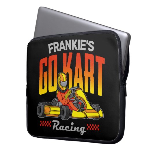 Personalisiert Go Kart Racing Motorsport Karting Laptopschutzhülle (Vorderseite Links)