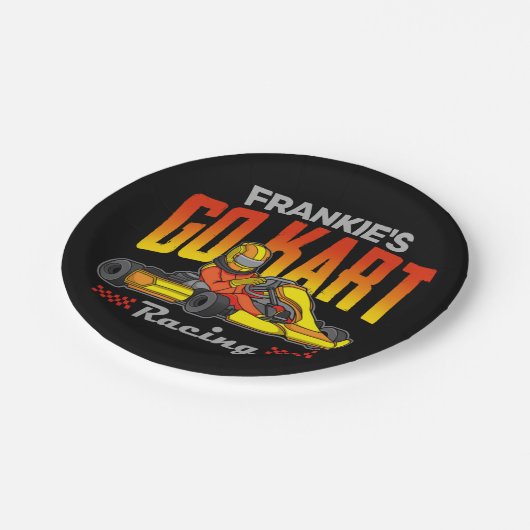 Personalisiert Go Kart Racing Motorsport Karting Pappteller (Schrägansicht)