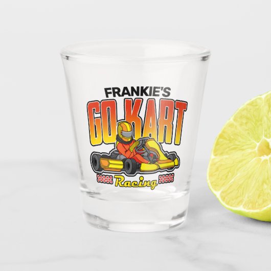 Personalisiert Go Kart Racing Motorsport Karting Schnapsglas (Vorderseite)