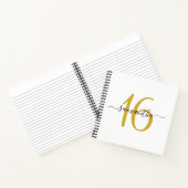 Personalisiert Gold 16. Geburtstag Gästebuch Notizblock (Innenseite)