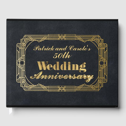 Personalisiert Gold 3D Hochzeitsfeier Gästebuch (Vorderseite)