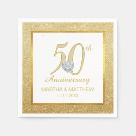 Personalisiert Gold 50. Hochzeitstag Serviette