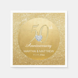 Personalisiert Gold 50. Hochzeitstag Serviette