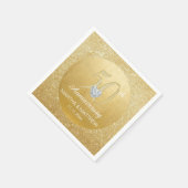 Personalisiert Gold 50. Hochzeitstag Serviette (Ecke)