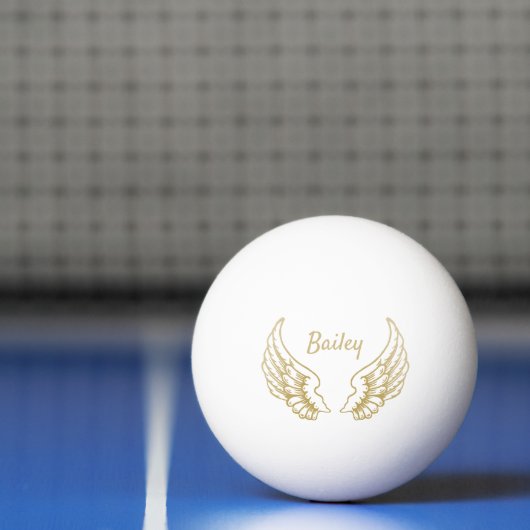 PERSONALISIERT GOLD ANGEL WINGS TISCHTENNISBALL (Netto)