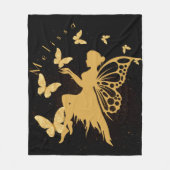 Personalisiert Gold Butterfly Fairy Fleecedecke (Vorderseite)