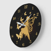 Personalisiert Gold Butterfly Fairy Große Wanduhr (Winkel)