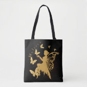 Personalisiert Gold Butterfly Fairy Tasche (Vorderseite)
