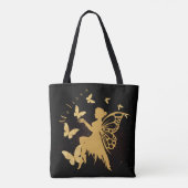 Personalisiert Gold Butterfly Fairy Tasche (Rückseite)