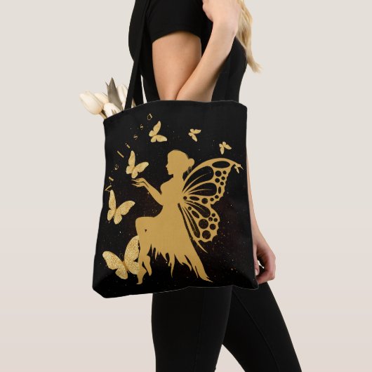 Personalisiert Gold Butterfly Fairy Tasche (Von Nahem)