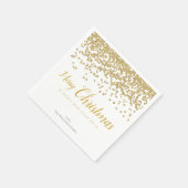 Personalisiert Gold Confetti Frohe Weihnachten Nap Serviette (Ecke)