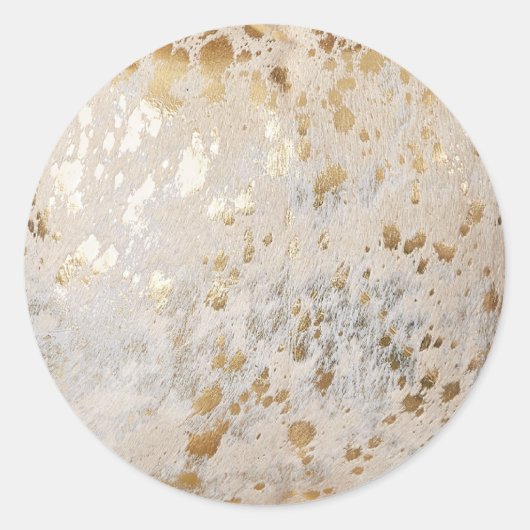 Personalisiert Gold Cowhide Druckaufkleber Runder Aufkleber (Vorderseite)