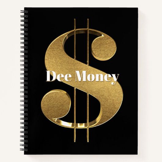 Personalisiert-Gold-Dollarzeichen Notizblock (Vorderseite)