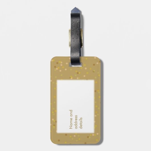 Personalisiert Gold Dust Confetti Mr. und Mrs. Gepäckanhänger (Rückseite vertikal)