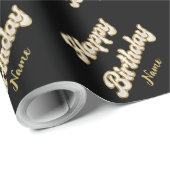 Personalisiert Gold Elegante Geburtstagsgeschenkta Geschenkpapier (Rolleneckpunkt)