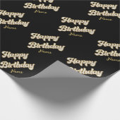 Personalisiert Gold Elegante Geburtstagsgeschenkta Geschenkpapier (Ecke)