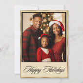 Personalisiert Gold Foto Weihnachtskarte Feiertagskarte (Vorderseite)