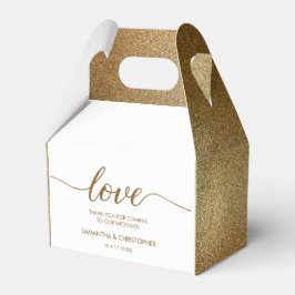 Personalisiert Gold Glitzer Hochzeit Liebe Vielen  Geschenkschachtel