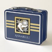 Personalisiert Gold Glitzer Ice Skate Metall Brotdose (Rückseite)