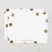 Personalisiert Gold Glitzer Moderner Polka Dot Mitteilungskarte (Vorne/Hinten)