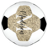 Personalisiert Gold Glitzer Monogram Chic Fußball (Gedreht)