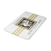 Personalisiert Gold Glitzer Schwarz-weiß Ice Skate Badematte (Schrägansicht)
