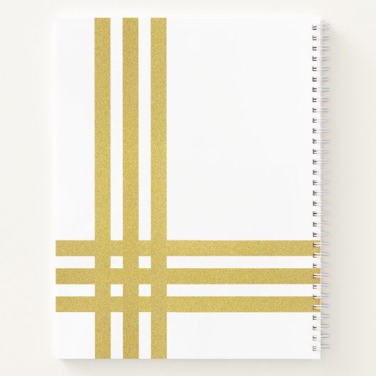 Personalisiert Gold Glitzer Schwarz-weiß Ice Skate Notizblock (Rückseite)