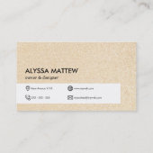 Personalisiert Gold Glitzer Shiny Trendy Modern Visitenkarte (Rückseite)