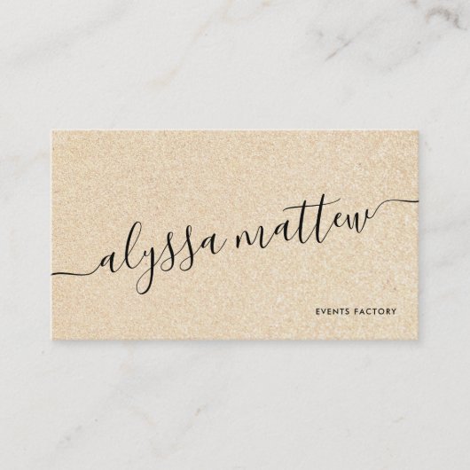 Personalisiert Gold Glitzer Shiny Trendy Modern Visitenkarte (Vorderseite)