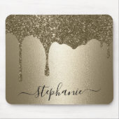 Personalisiert-Gold-Glitzer-Tropfen Mousepad (Vorne)