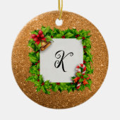 Personalisiert Gold Glitzer Weihnachten Keramik Ornament (Vorne)