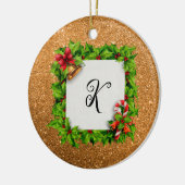 Personalisiert Gold Glitzer Weihnachten Keramik Ornament (Links)
